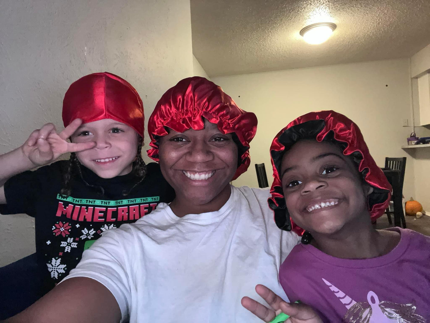Mom And Son Reversible Silk Satin Bonnet And Durag| Adult And Kid