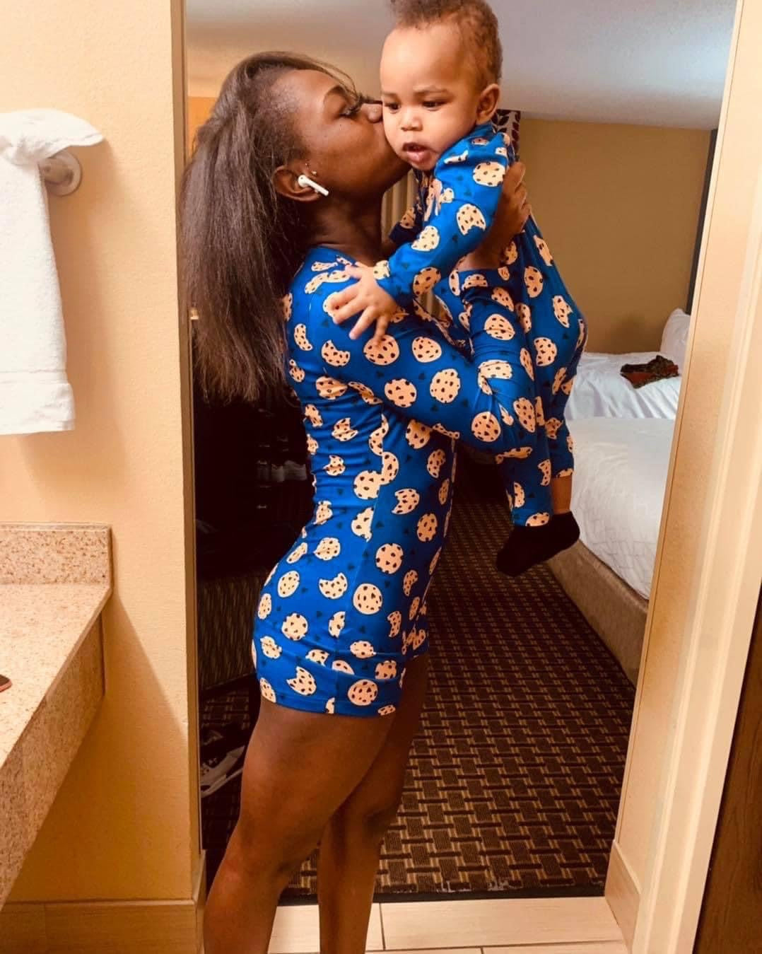 Cookie Monster One Piece Onesie Mom And Child Unisex