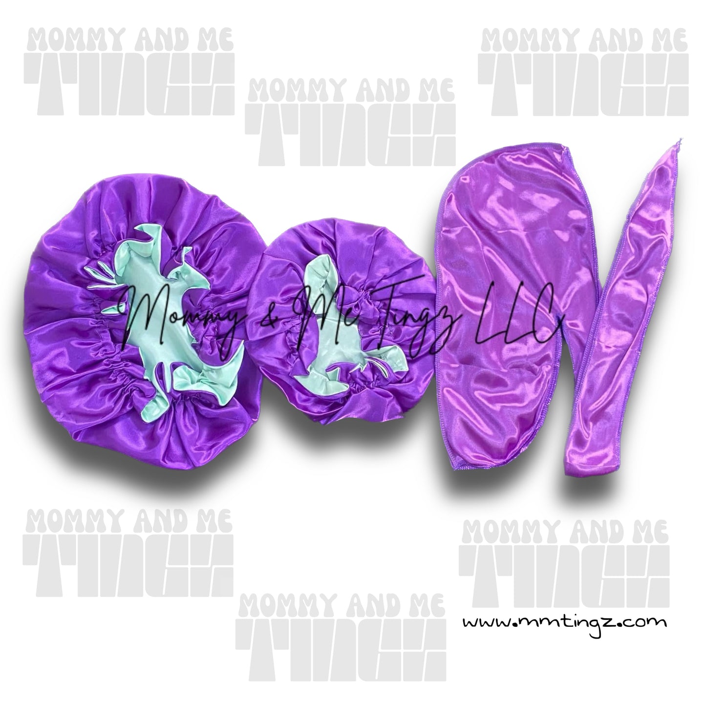 Mom And Son Reversible Silk Satin Bonnet And Durag| Adult And Kid