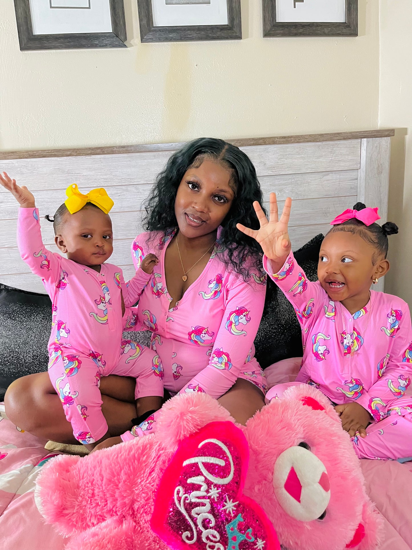 Pink Unicorn One Piece Onesie Mom And Child