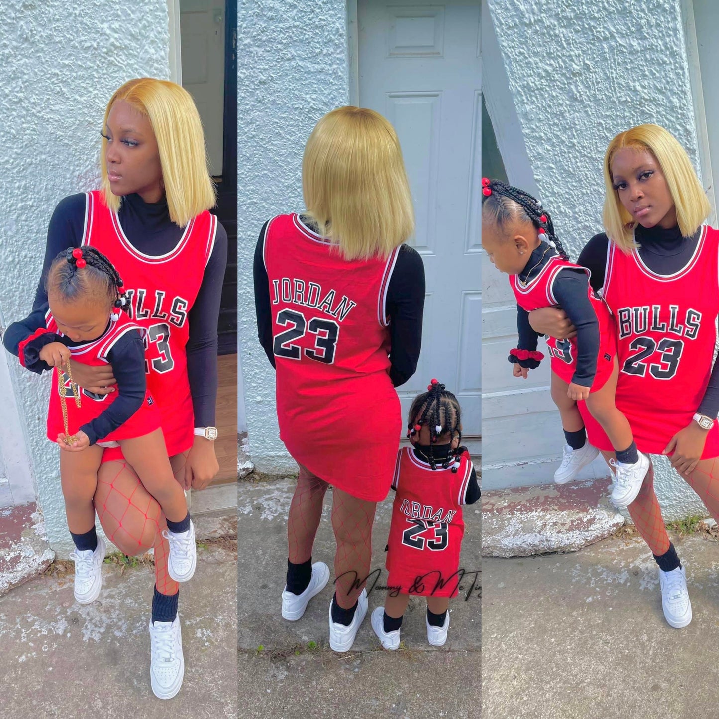 Bulls 23 Red Jersey MINI AND MOM