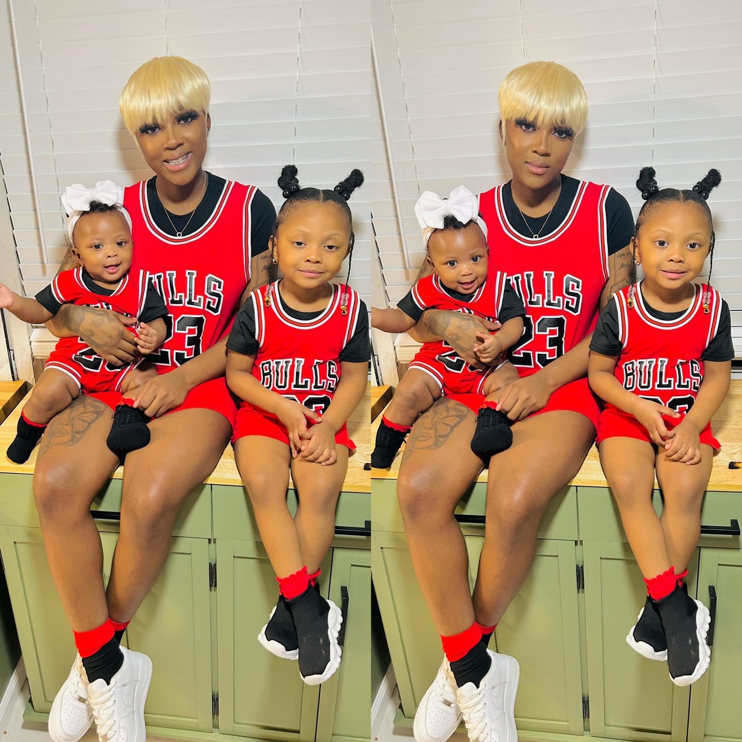 Bulls 23 Red Jersey MINI AND MOM