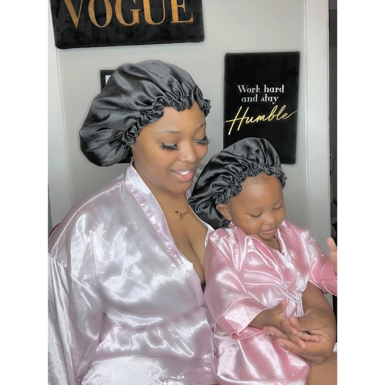 Two-Toned Reversible Silk Satin Bonnets & Solid Color Durags (Adult & Kids)