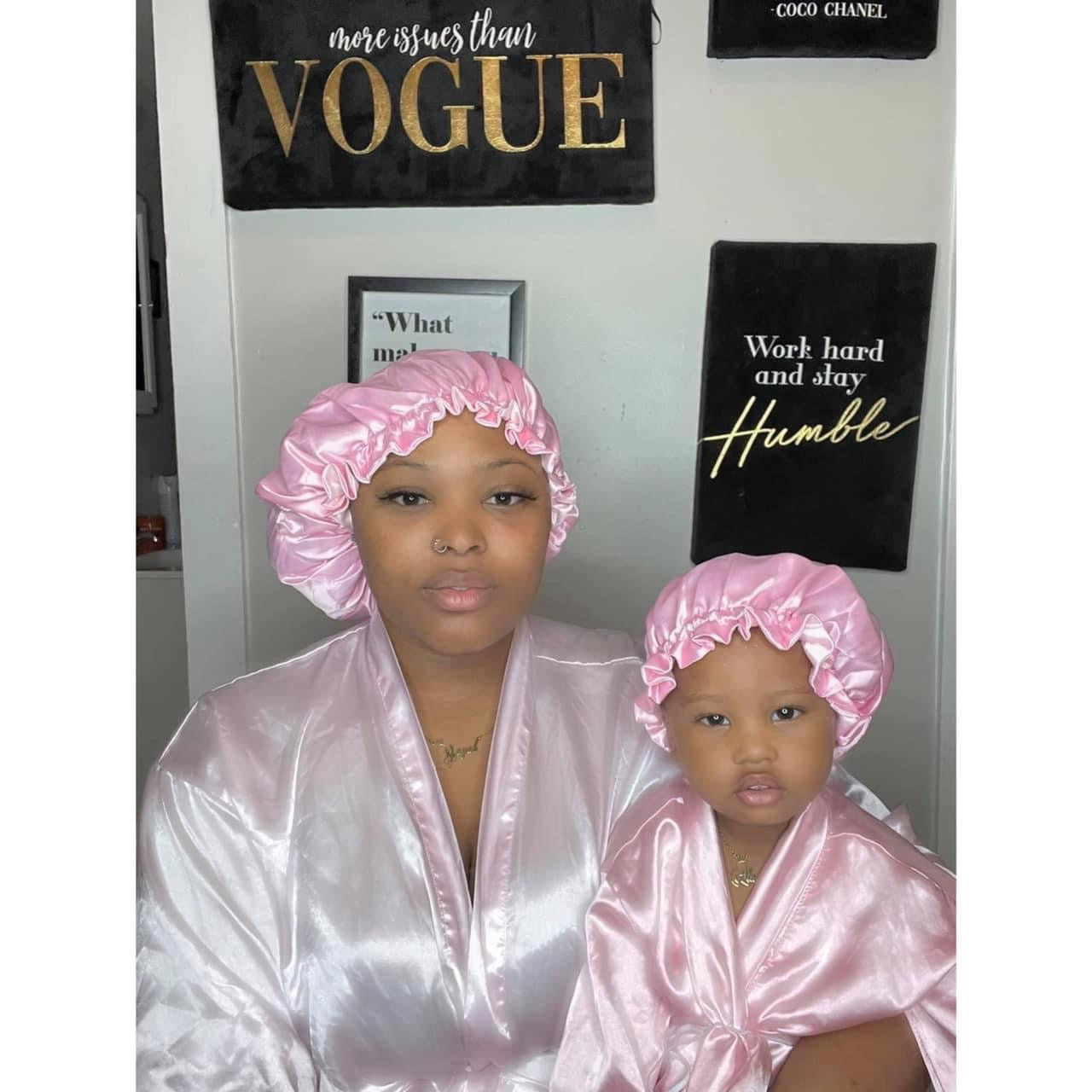 Two-Toned Reversible Silk Satin Bonnets & Solid Color Durags (Adult & Kids)
