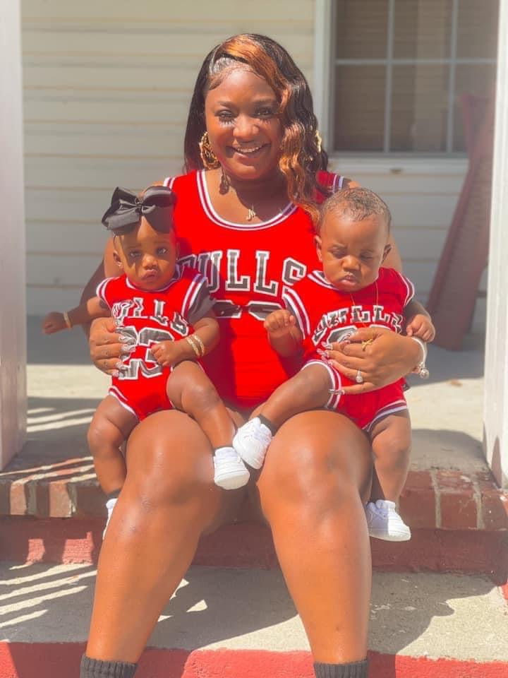 Bulls 23 Red Jersey MINI AND MOM