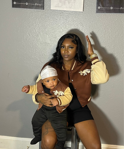 Brown Skeletons Varsity Jacket (Women & Kids)