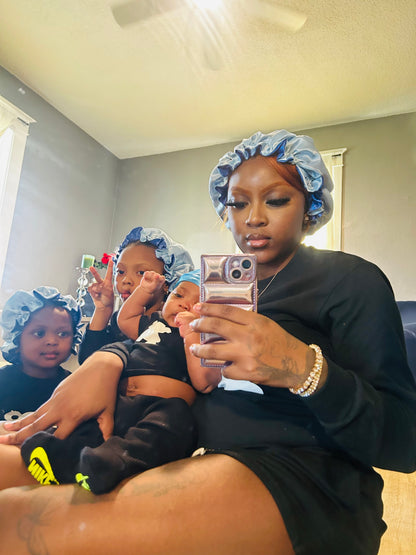 Two Toned Silk Satin Bonnets And Durags Mom And Mini Me