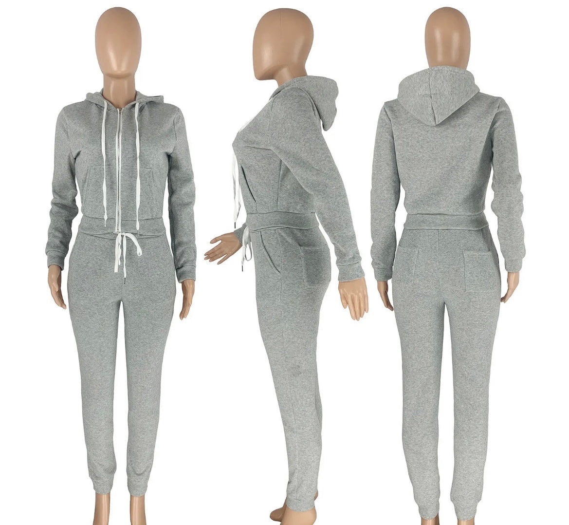 Basic Fitted Two Piece Baddie Sweatsuits
