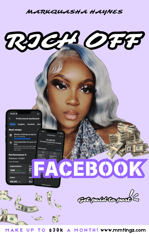 RICH OFF FACEBOOK| How to get PAID from Facebook performance bonuses | Tricks and methods on how to go viral| How to boost your performance AND MORE| Digital Ebook