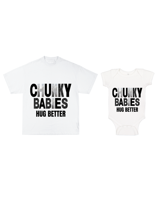 Chunk Babies Hug Better Funny Text White T-Shirt Bodysuit