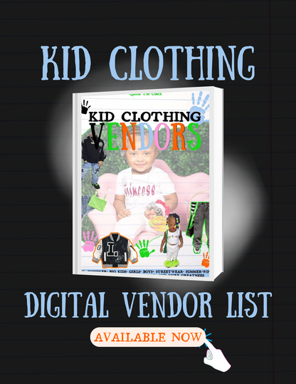 Kid Clothing Vendors Digital Ebook
