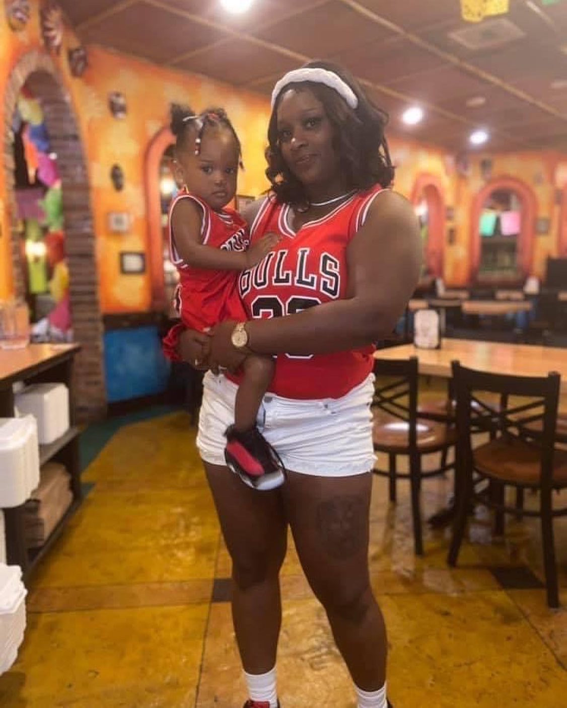 Bulls 23 Red Jersey MINI AND MOM