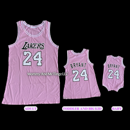 Lakers 24 Pink Jersey MINI AND ADULT